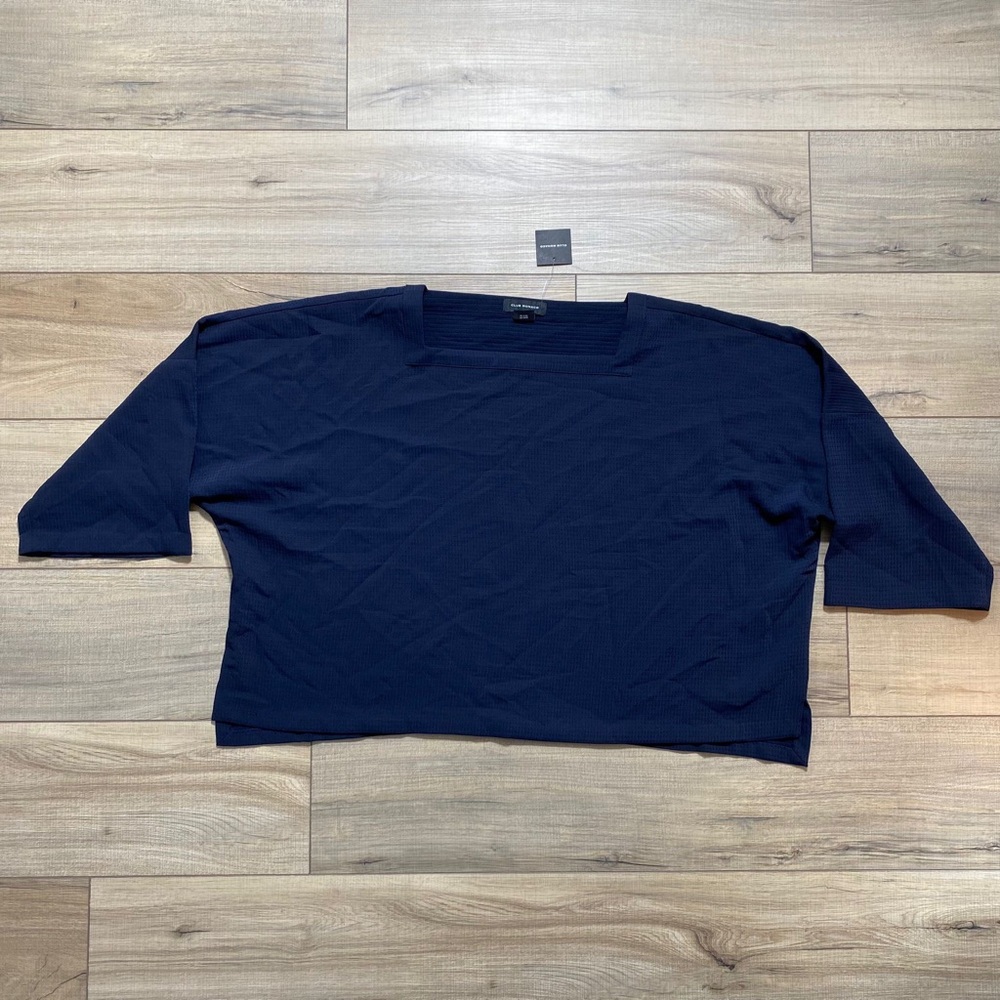 Club Monaco Women's‎ Square Neck Long Sleeve Top Size M Navy Blue